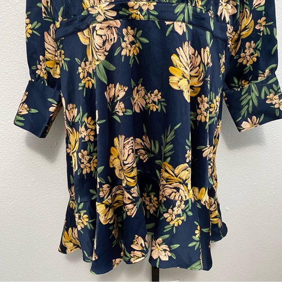 Jessica Simpson Womens Floral Long Sleeve Tie Neck Dress 3X Boho Feminine Garden - Picture 3 of 8